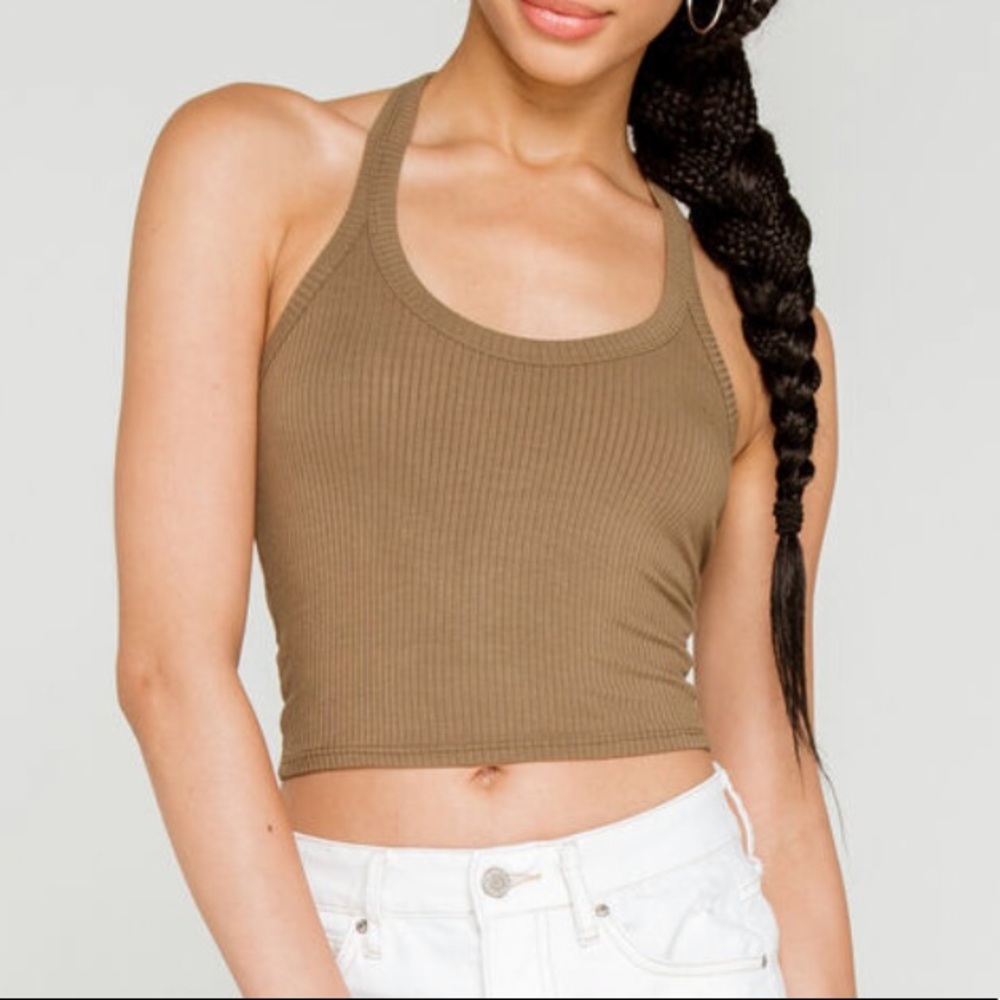3/$30 olive halter crop